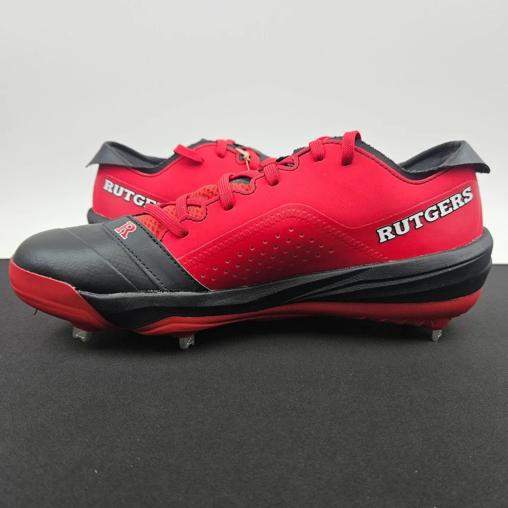 Adidas Adizero Impact NCAA Rutgers Baseball Cleats Red Black JR3048‎ Mens Sz 8.5